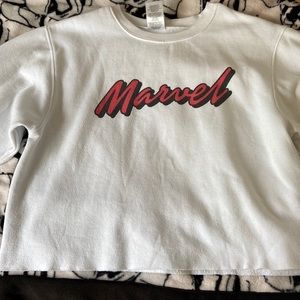 marvel avengers long sleeve cropped sweater